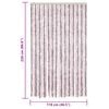 vidaXL Fly Curtain Silver Grey and Pink 118x220 cm Chenille
