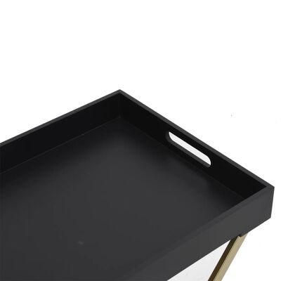 vidaXL Folding Table Gold and Black 48x34x61 cm MDF