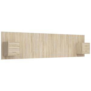 vidaXL Bed Headboard with Cabinets Sonoma Oak Engineered Wood