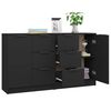 vidaXL Sideboards 2 pcs Black 60x30x70 cm Engineered Wood