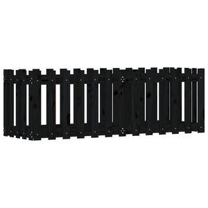 vidaXL Garden Raised Bed with Fence Design Black 150x50x50 cm Solid Wood Pine