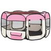 vidaXL Foldable Dog Playpen with Carrying Bag Pink 125x125x61 cm