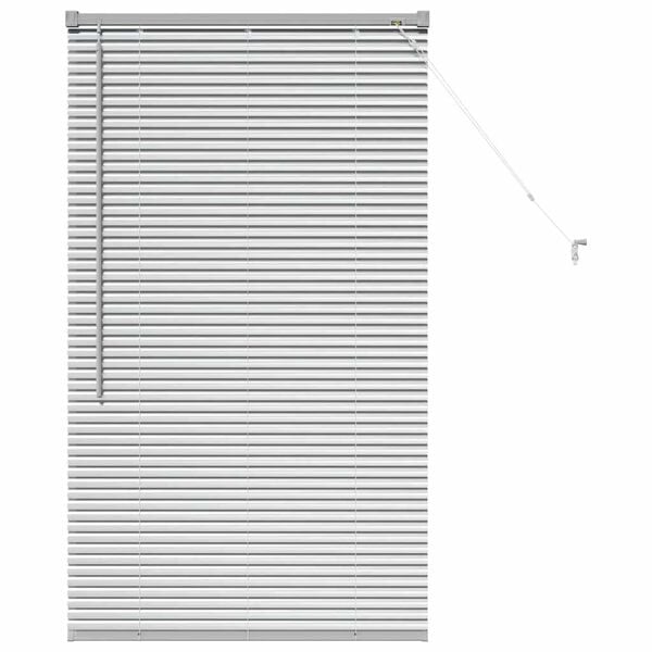 vidaXL Window Blind with Curtains Manual Silver Aluminium