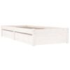 vidaXL Bed Frame without Mattress with Drawers White Small Single