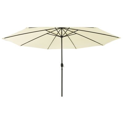 vidaXL Outdoor Parasol with LED Lights and Metal Pole 400 cm Sand