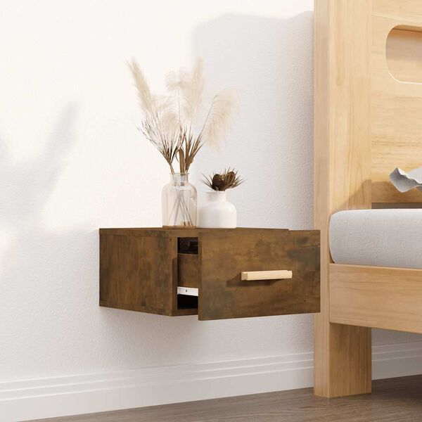 vidaXL Wall-mounted Bedside Cabinet Smoked Oak 35x35x20 cm