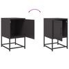 vidaXL Bedside Cabinets 2 pcs Black 36x39x60.5 cm Steel