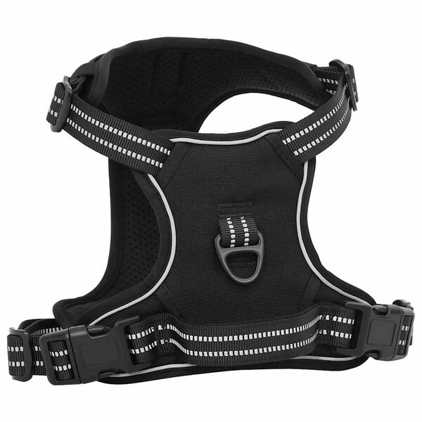 vidaXL Dog Harness with Reflective Stripes Adjustable Black S