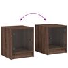 vidaXL Bedside Cabinet with Glass Door Brown Oak 35x37x42 cm