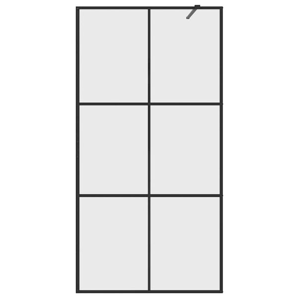 vidaXL Walk-in Shower Wall with Clear ESG Glass 100x195 cm Black