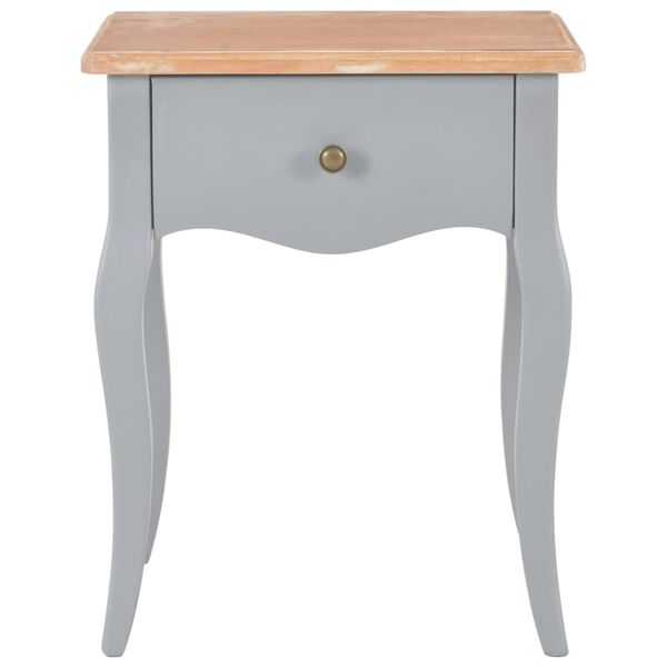 vidaXL Nightstand Grey and Brown 40x30x50 cm Solid Pine Wood