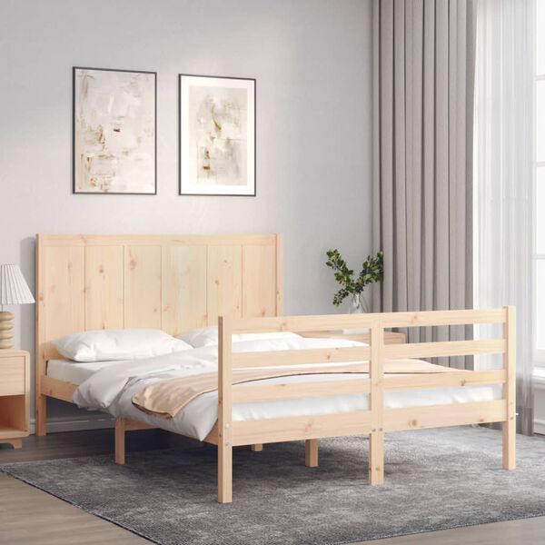 vidaXL Bed Frame without Mattress 140x190 cm Solid Wood