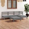 vidaXL 5 Piece Garden Lounge Set Solid Pinewood Grey