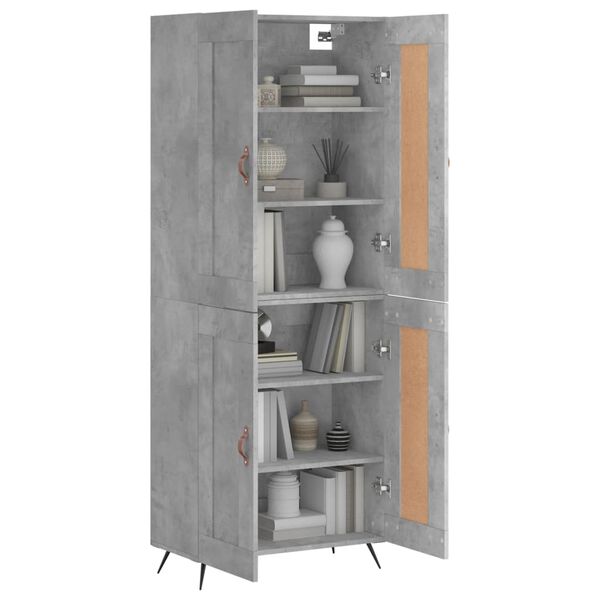 vidaXL Highboard Concrete Grey 69.5x34x180 cm Engineered Wood