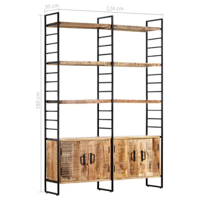 vidaXL 4-Tier Bookcase 124x30x180 cm Rough Mango Wood