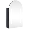 vidaXL Bathroom Mirror Cabinet with LED Light Arched Grey 42x13x70 cm