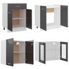 vidaXL 4 Piece Kitchen Cabinet Set with Worktop High Gloss Grey
