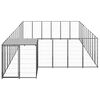 vidaXL Dog Kennel Black 19.36 m² Steel