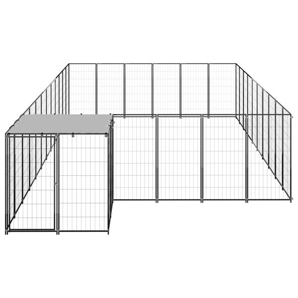 vidaXL Dog Kennel Black 19.36 m² Steel