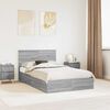 vidaXL Storage Bed Grey Sonoma 120 x 200 cm Engineered Wood