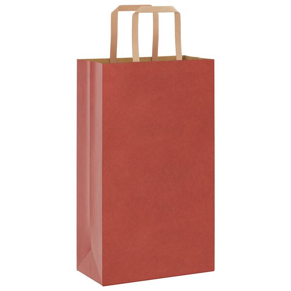 vidaXL Paper Bags 250 pcs with Handles Red 21x11x36 cm