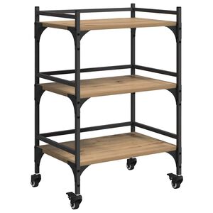 vidaXL Kitchen Trolley Artisan Oak 50 x 35 x 75.5 cm Engineered Wood