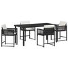 vidaXL Garden Dining Set 5 pcs Black Poly Rattan