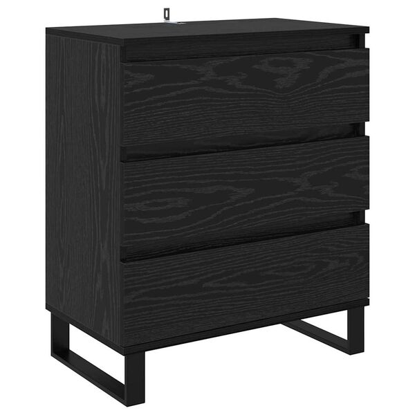 vidaXL Sideboard with Drawer Black Oak 60 x 35 x 70 cm Engineered Wood
