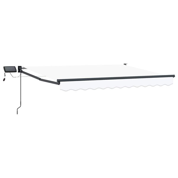 vidaXL Manual Retractable Awning with LEDs White 3 x 2.5 m
