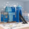 vidaXL Kids'Loft Bed Frame Black and Blue 99.5 x 190 cm Metal