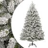 vidaXL Artificial Hinged Christmas Tree | Green and white | PVC, metal