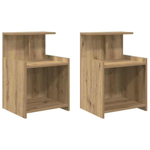 vidaXL Bedside Cabinet 2 pcs Artisan Oak 40 x 35 x 60 cm