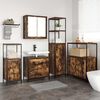 vidaXL 2 Piece Bathroom Furniture Set Smoked Oak Engineered Wood