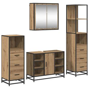 vidaXL Bathroom Furniture Set 4 pcs Artisan Oak Engineered Wood