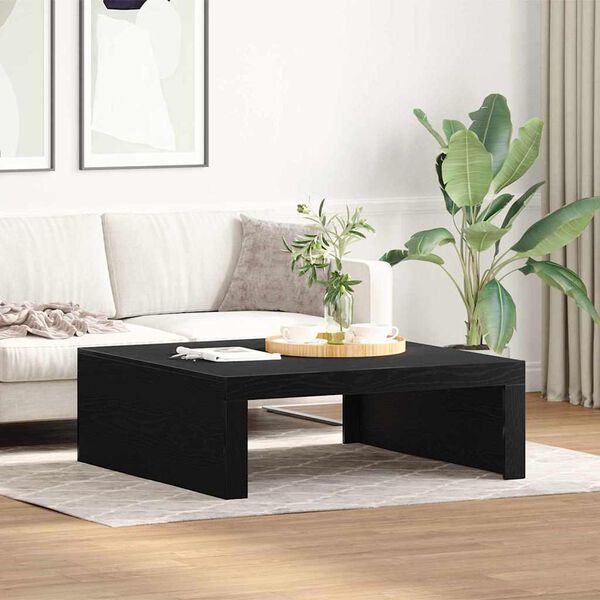 vidaXL Coffee Table Black Oak 100 x 100 x 35 cm Engineered Wood