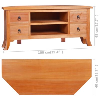 vidaXL TV Cabinet 100x40x45 cm Solid Wood Mahogany