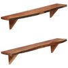 vidaXL Wall Shelf | Set of 2 | Varied wood grain | Solid Acacia Wood | Medium