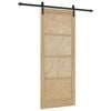 vidaXL Sliding Door Natural and Black 86 x 211 cm Solid Pine Wood