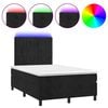 vidaXL Box Spring Bed with Mattress&LED Black 120x200 cm Velvet