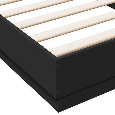 vidaXL Bed Frame with LED Lights Black 100x200 cm