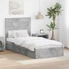 vidaXL Storage Bed Concrete Grey 90 x 200 cm Engineered Wood