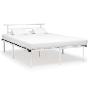 vidaXL Bed Frame without Mattress White Metal 140x200cm