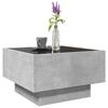vidaXL Coffee Table with LED Concrete Grey 50x50x30 cm Engineered Wood