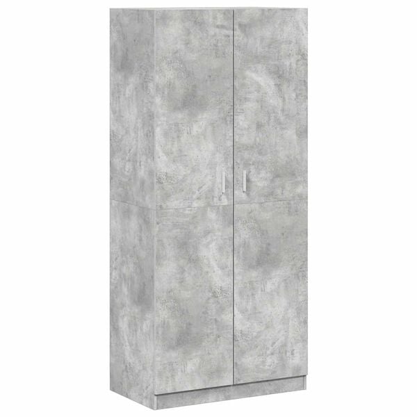 vidaXL Wardrobe Concrete Grey 90x52x200 cm Engineered Wood