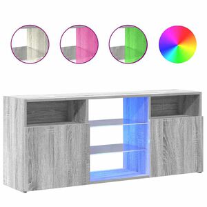 vidaXL TV Cabinet with LED Lights Grey Sonoma 120x30x50 cm