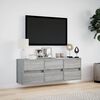 vidaXL TV Wall Cabinet with LED Lights Grey Sonoma 130x31x45 cm