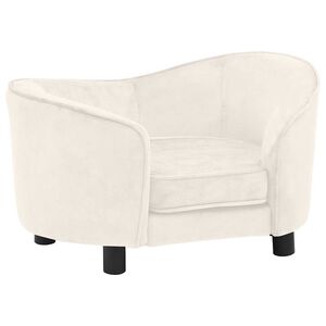 vidaXL Dog Sofa | Cream | Plush (80% polyester, 20% cotton), solid fir wood