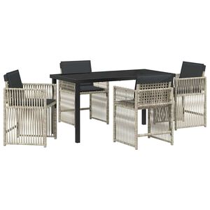 vidaXL Garden Dining Set 5 pcs Light Grey Powder-Coated Steel