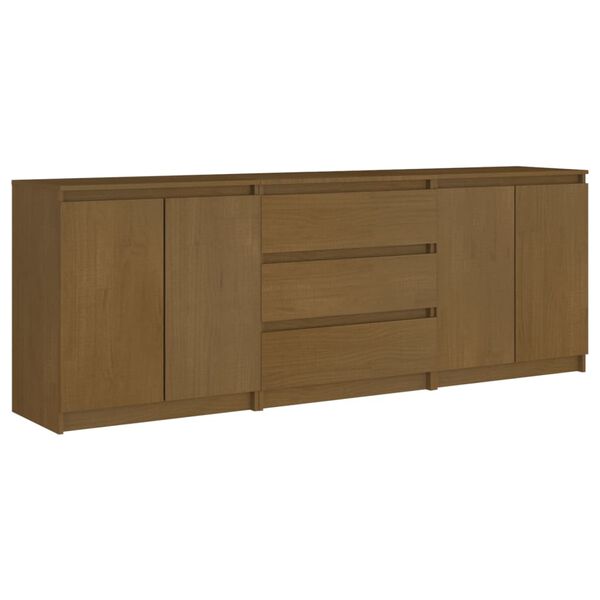 vidaXL Side Cabinet Honey Brown 180x36x65 cm Solid Pinewood