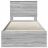 vidaXL Bed Frame with Drawer Grey Sonoma 90 x 200 cm Engineer Wood